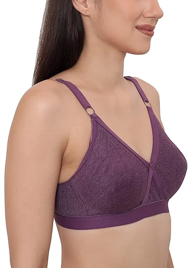GLAMORAS Women’s Poly Cotton Interlock Bra – Full Coverage, Everyday Comfort Fit